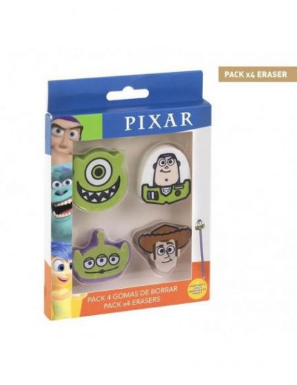 Gomas de Borrar Pack X4 Pixar